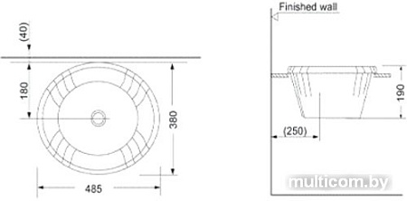 Умывальник Porta Flavio HDL407B