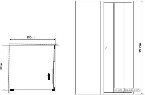 Душевой уголок Grossman GR-D90-P100Fa 90x100x190