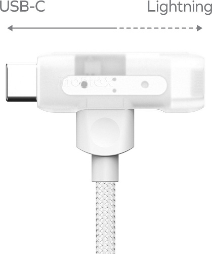 Кабель Momax DL56W 1-Link Flow Duo USB Type-C - Lightning/USB Type-C (1.5 м, белый)