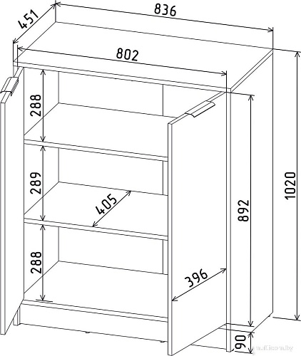 Тумба Интерлиния Концепт КТ-Т84 (бетон/белый платинум)