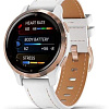 Умные часы Garmin Venu 2S (розовое золото/белый кожаный)