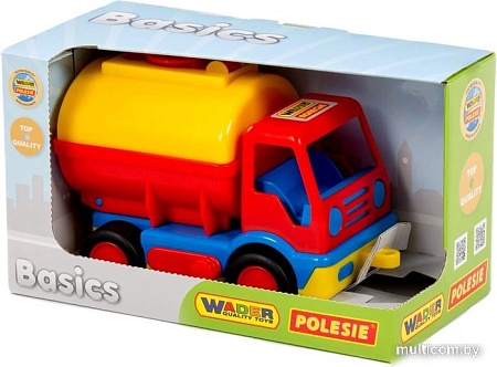 Игрушечный транспорт Полесье Базик автомобиль-бензовоз 38173 (красный/желтый)