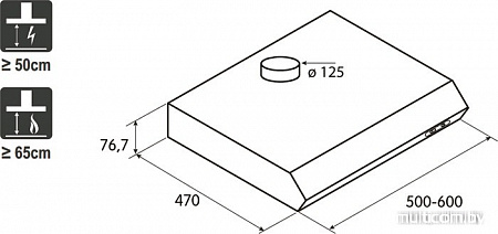 Кухонная вытяжка Jetair Light WH/F/60 (PRF0094435)