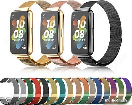 Браслет Rumi Milanese loop металлический для Huawei Band 7 (золотистый)