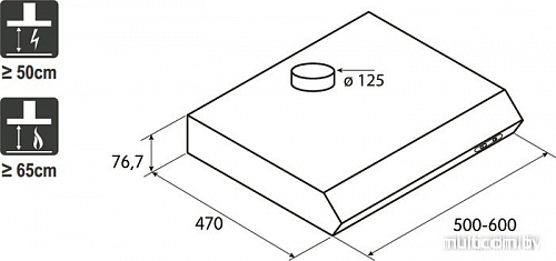 Кухонная вытяжка Jetair Light WH/F/60 (PRF0094435)