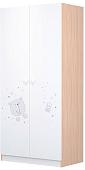 Шкаф распашной Polini Kids French 1230 Teddy 0001589.62 (белый/дуб пастельный)