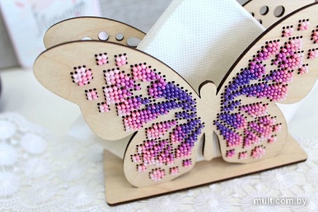 Набор для вышивания Щепка Салфетница. Бабочка