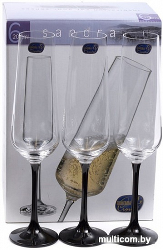 Набор бокалов для шампанского Bohemia Crystal Sandra 40728/D4656/200