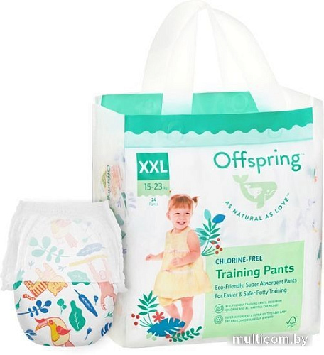 Трусики-подгузники Offspring XXL 15-23кг Джунгли (24 шт)