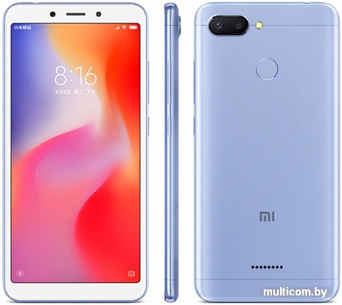 Смартфон Xiaomi Redmi 6 3GB/64GB международная версия (голубой)