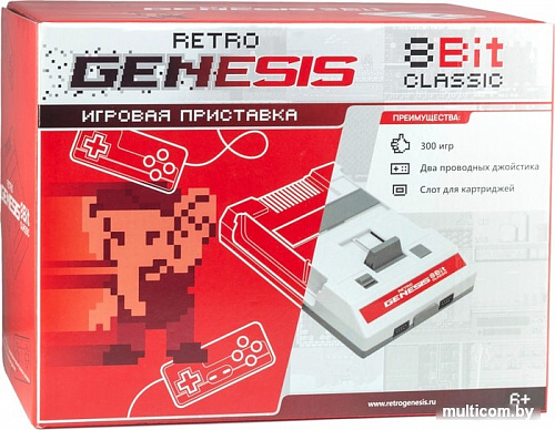 Игровая приставка Retro Genesis 8 Bit Classic (2 геймпада, 300 игр)