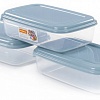 Набор контейнеров Полесье №41 2.7л с крышками 73836 (3 шт, прозрачный/серо-голубой)