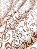 Постельное белье Luxsonia Трикотаж на резинке 80x200 3004 (вензель молочный)