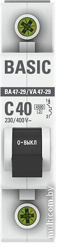 EKF ВА 47-29 1P 40А (C) 4.5кА mcb4729-1-40C