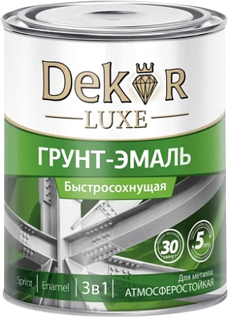 Грунт-эмаль Dekor Sprint 3 в 1 быстросохнущая 0.9 кг (зеленый)