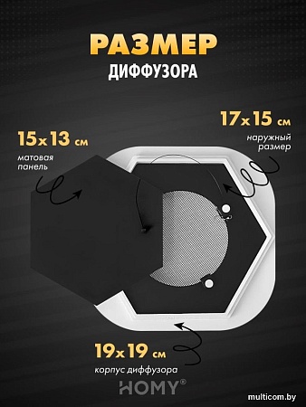 Вентиляционная решетка HOMY AIR гексагон AH100BT 17x15 (черная)