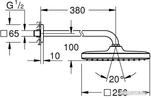 Верхний душ Grohe Tempesta 250 Cube 26682000