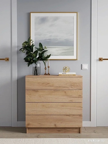 Комод Горизонт Нео 760 4 ящика (дуб золотой крафт)