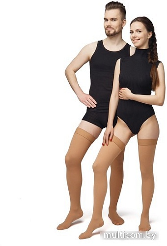 Чулки компрессионные Польза 4002 выше колена 1 кл.к. (р.4 (L), рост2, бежевый)