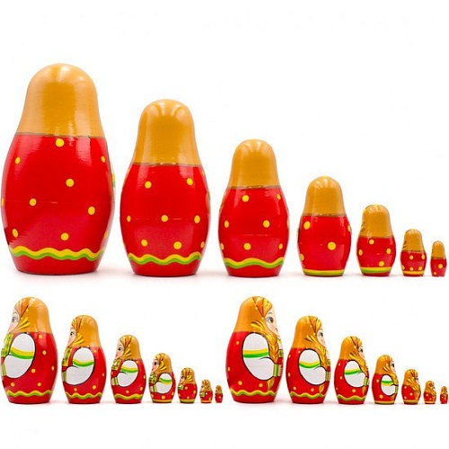 Развивающая игра Брестская Матрешка Девушка в восточном славянском традиционном костюме (набор 7 шт)