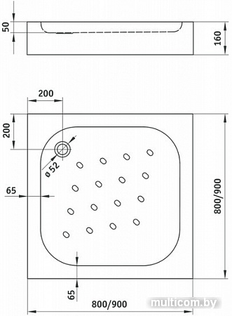 Душевой поддон Deante Corner 90x90 KTC 041B