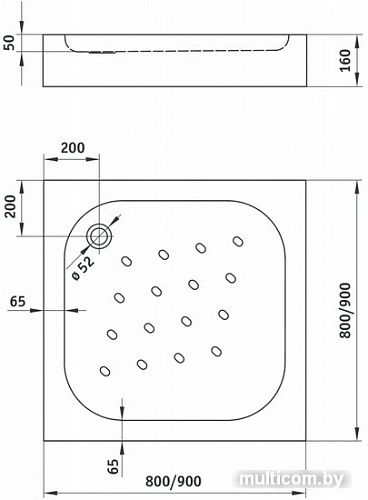 Душевой поддон Deante Corner 90x90 KTC 041B