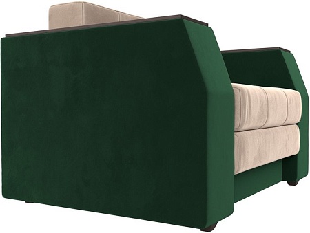 Кресло-кровать Лига диванов Атлантида 113845 (велюр, бежевый/зеленый)