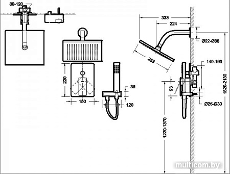 Душевая система Bravat Phillis F856101C-A-ENG
