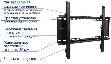 Кронштейн Kromax IDEAL-101 (черный)