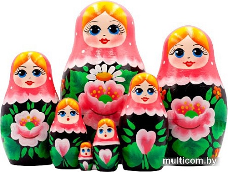 Развивающая игра Брестская Матрешка В розовом платке и сакурой (набор 7 шт)