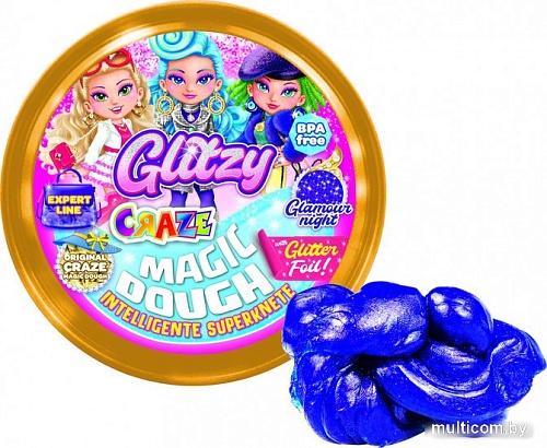 Тесто для лепки Craze Magic Dough Попрыгунчик Блеск Гламурная ночь 35450.A (фиолетовый)