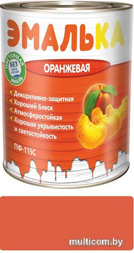 Краска Эмалька ПФ-115 С 0.9 л (оранжевый)