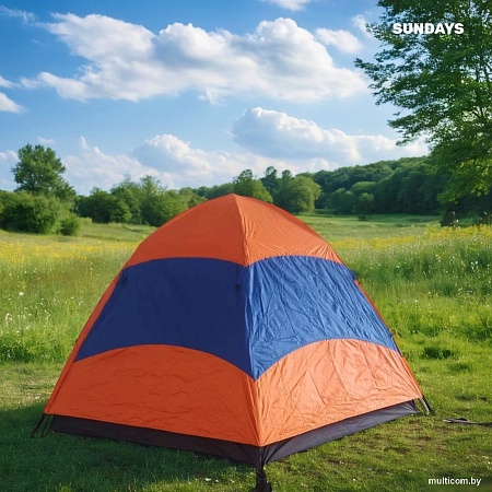 Кемпинговая палатка Sundays ZC-TT103-4 (синий/оранжевый)