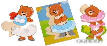 Мозаика/пазл Мир деревянных игрушек Медвежонок Катя Д181а