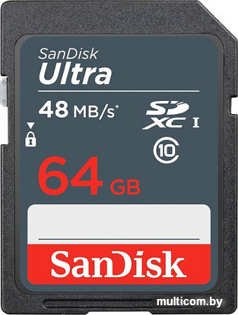 Карта памяти SanDisk Ultra SDXC Class10 64GB [SDSDUNB-064G-GN3IN]