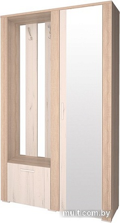 Стенка Интерлиния Коламбия КЛ-14 (левый, дуб сонома/дуб белый)