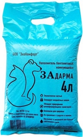 Наполнитель для туалета Задарма Бентонитовый 4 л