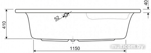Ванна Cezares Tebe right 150x100 [TEBE-150-100-41-R]