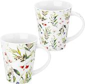 Набор кружек Elan Gallery Зеленые веточки 880203 (2 шт)