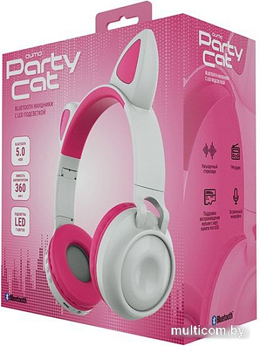 Наушники QUMO Party Cat 32305 (белый/розовый)