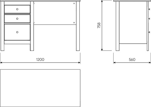 Офисный стол Mio Tesoro Сага 120x56 2.08.06.160.6 (темно-бирюзовый)