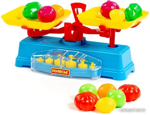 Весы игрушечные Полесье Весы с набором продуктов 53787