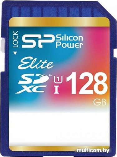Карта памяти Silicon-Power SDXC Elite UHS-1 (Class 10) 128 GB (SP128GBSDXAU1V10)