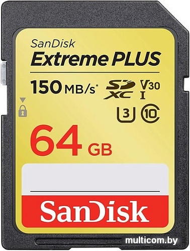 Карта памяти SanDisk Extreme PLUS SDSDXW6-064G-GNCIN SDXC 64GB