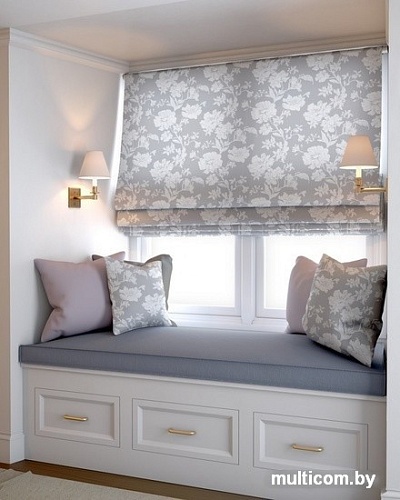 Римская штора Jalux Цветы 0466/4 230x170 (серый)