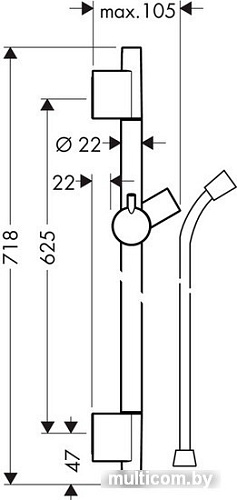 Душевая штанга Hansgrohe Unica S Puro 28632140 (бронзовый)