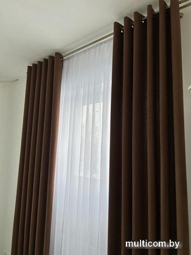 Комплект штор Модный текстиль Канвас 06L 112MTKANVASMO2-2 2.5x3 (2шт, коричневый/золотой)