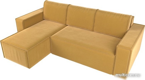 Угловой диван Mebelico Куба угловой 108652 (левый, БНП, микровельвет, желтый)