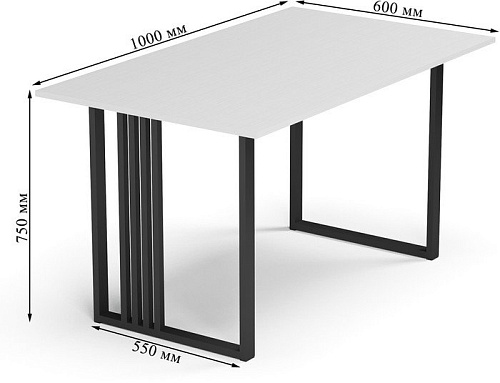 Кухонный стол Mio Tesoro Laim 100x60 (белый/черный)