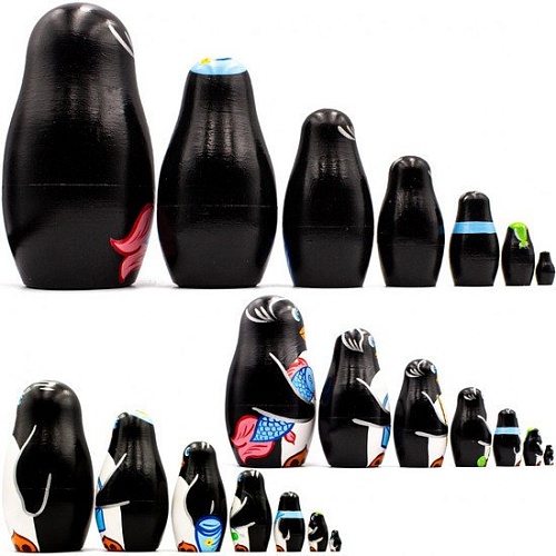 Развивающая игра Брестская Матрешка Cемья пингвинов (набор 7 шт)